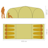 vidaXL Tente igloo de camping 650x240x190 cm 8 personnes Bleu