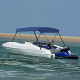 vidaXL Auvent bimini à 3 arceaux Bleu 183x140x137 cm