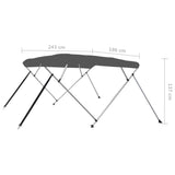 vidaXL Auvent bimini à 3 arceaux Bleu 183x140x137 cm