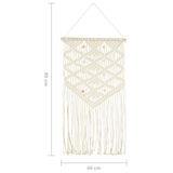 vidaXL Cintre mural en macramé 40x80 cm Coton