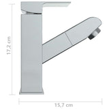 vidaXL Robinet de lavabo rétractable de bain Argenté 157x172 mm