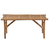 vidaXL Banc de jardin pliable avec coussin 118 cm Bambou