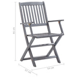 vidaXL Chaises pliables d'extérieur 4 pcs avec coussins Bois d'acacia