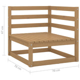 vidaXL Salon de jardin 3 pcs marron miel bois de pin massif