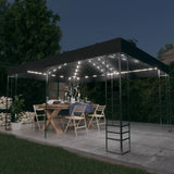 vidaXL Tonnelle avec guirlande lumineuse à LED 4x3x2,7 m Blanc