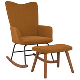 vidaXL Chaise à bascule avec repose-pied Marron Velours