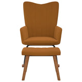vidaXL Chaise à bascule avec repose-pied Marron Velours