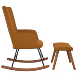 vidaXL Chaise à bascule avec repose-pied Marron Velours