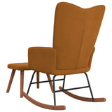 vidaXL Chaise à bascule avec repose-pied Marron Velours