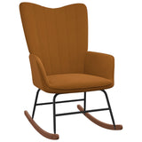 vidaXL Chaise à bascule avec repose-pied Marron Velours