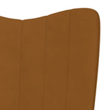 vidaXL Chaise à bascule avec repose-pied Marron Velours