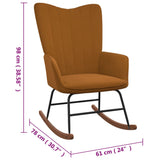 vidaXL Chaise à bascule avec repose-pied Marron Velours