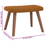 vidaXL Chaise à bascule avec repose-pied Marron Velours