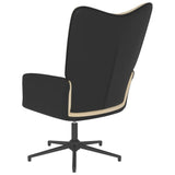 vidaXL Chaise de relaxation avec tabouret Blanc crème Velours et PVC