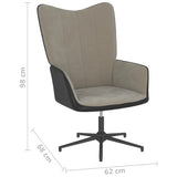 vidaXL Chaise de relaxation avec tabouret Blanc crème Velours et PVC