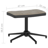 vidaXL Chaise de relaxation avec tabouret Blanc crème Velours et PVC