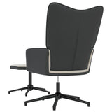 vidaXL Chaise de relaxation avec tabouret Blanc crème Velours et PVC