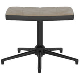 vidaXL Chaise de relaxation avec tabouret Blanc crème Velours et PVC