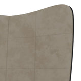 vidaXL Chaise de relaxation avec tabouret Blanc crème Velours et PVC