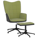 vidaXL Chaise de relaxation avec tabouret Blanc crème Velours et PVC