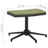 vidaXL Chaise de relaxation avec tabouret Blanc crème Velours et PVC