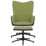 vidaXL Chaise de relaxation avec tabouret Blanc crème Velours et PVC