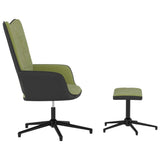 vidaXL Chaise de relaxation avec tabouret Blanc crème Velours et PVC