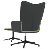 vidaXL Chaise de relaxation avec tabouret Blanc crème Velours et PVC