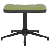 vidaXL Chaise de relaxation avec tabouret Blanc crème Velours et PVC
