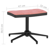 vidaXL Chaise de relaxation avec tabouret Blanc crème Velours et PVC