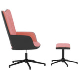 vidaXL Chaise de relaxation avec tabouret Blanc crème Velours et PVC