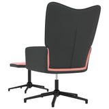 vidaXL Chaise de relaxation avec tabouret Blanc crème Velours et PVC
