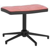 vidaXL Chaise de relaxation avec tabouret Blanc crème Velours et PVC