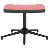 vidaXL Chaise de relaxation avec tabouret Blanc crème Velours et PVC