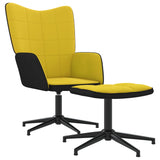 vidaXL Chaise de relaxation avec tabouret Blanc crème Velours et PVC