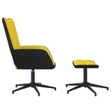 vidaXL Chaise de relaxation avec tabouret Blanc crème Velours et PVC