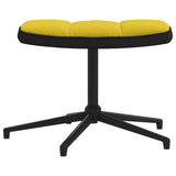 vidaXL Chaise de relaxation avec tabouret Blanc crème Velours et PVC
