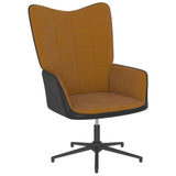 vidaXL Chaise de relaxation avec tabouret Blanc crème Velours et PVC