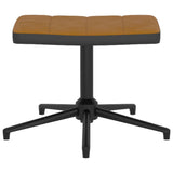 vidaXL Chaise de relaxation avec tabouret Blanc crème Velours et PVC