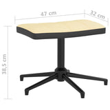 vidaXL Chaise de relaxation avec tabouret Blanc crème Velours et PVC