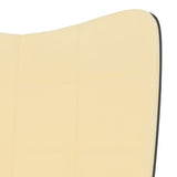 vidaXL Chaise de relaxation avec tabouret Blanc crème Velours et PVC