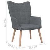 vidaXL Chaise de relaxation avec tabouret Vert Tissu