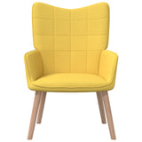 vidaXL Chaise de relaxation avec tabouret Vert Tissu