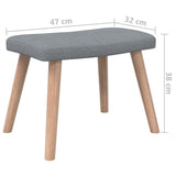 vidaXL Chaise de relaxation avec tabouret Vert Tissu