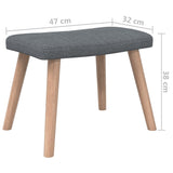 vidaXL Chaise de relaxation avec tabouret Vert Tissu