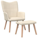 vidaXL Chaise de relaxation avec tabouret Vert Tissu