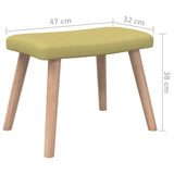 vidaXL Chaise de relaxation avec tabouret Vert Tissu
