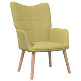 vidaXL Chaise de relaxation avec tabouret Vert Tissu