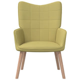 vidaXL Chaise de relaxation avec tabouret Vert Tissu