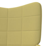 vidaXL Chaise de relaxation avec tabouret Vert Tissu